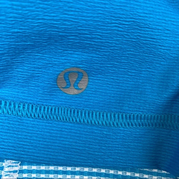 LULULEMON athletica 2 in 1 proactive 2 piece blue & white gingham Jacket size 6 - Picture 4 of 11